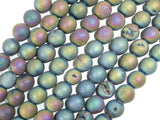 Druzy Agate Beads, Geode Beads, Matte Peacock, 12mm-Agate: Round & Faceted-BeadXpert