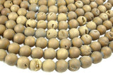 Druzy Agate Beads, Geode Beads, Matte Dark Golden Brown, 14mm-Agate: Round & Faceted-BeadXpert