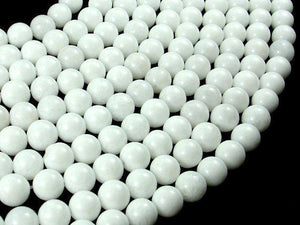 White Jade Beads, Round, 6mm (6.3mm), 15 Inch-Gems: Round & Faceted-BeadXpert