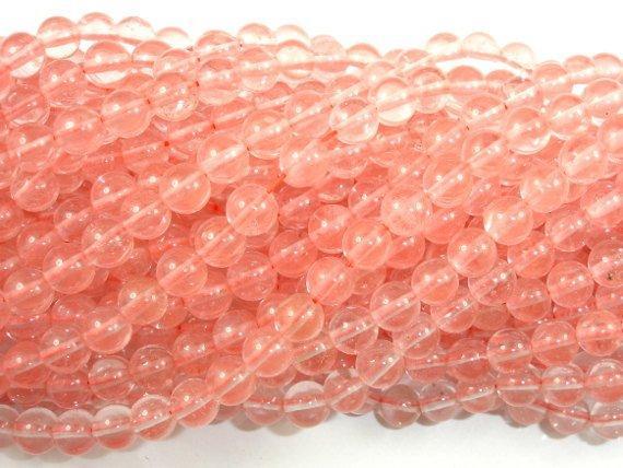 Cherry Quartz Beads, Round, 6mm-Gems: Round & Faceted-BeadXpert