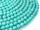 Howlite Turquoise Beads, Round, 10mm (9.8mm)-Gems: Round & Faceted-BeadXpert