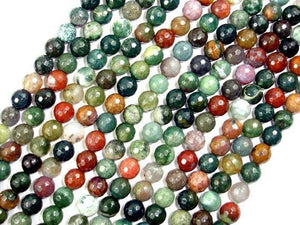 Indian Agate Beads, Fancy Jasper Beads, Faceted Round, 8mm-Gems: Round & Faceted-BeadXpert