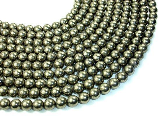 Pyrite Beads, 8mm Round Beads-Gems: Round & Faceted-BeadXpert