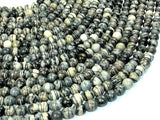 Black Line Jasper Beads, Silk Stone, Spider Web Jasper, Round, 8mm-Gems: Round & Faceted-BeadXpert