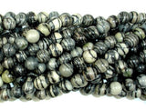 Black Line Jasper Beads, Silk Stone, Spider Web Jasper, Round, 8mm-Gems: Round & Faceted-BeadXpert
