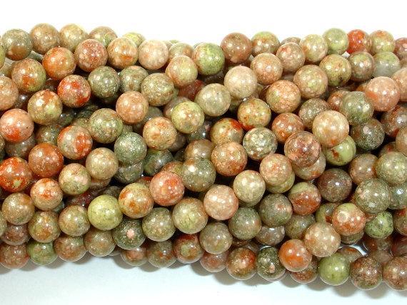 Chinese Unakite, Round beads, 6mm-Gems: Round & Faceted-BeadXpert