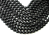 Black Tourmaline Beads, Round, 12mm-Gems: Round & Faceted-BeadXpert