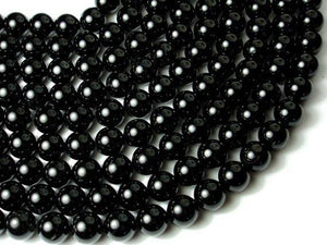 Black Tourmaline Beads, Round, 12mm-Gems: Round & Faceted-BeadXpert