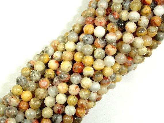 Crazy Lace Agate Beads, Round, 4mm-Gems: Round & Faceted-BeadXpert