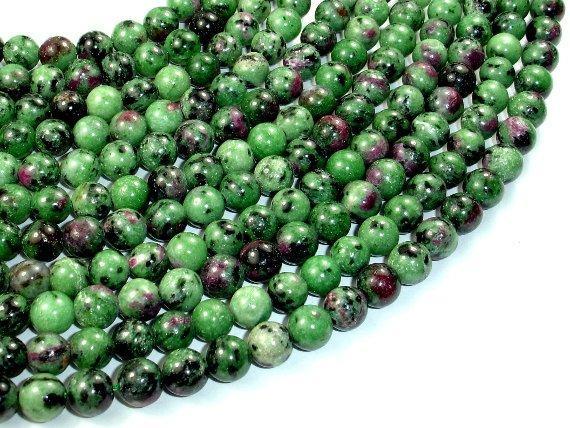 Ruby Zoisite Beads, 8mm Round Beads-Gems: Round & Faceted-BeadXpert