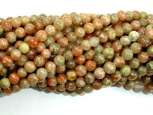 Chinese Unakite, Round beads, 4mm-Gems: Round & Faceted-BeadXpert