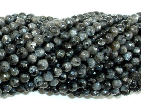 Black Labradorite Beads, Faceted Round, 4mm, 14.5 Inch-Gems: Round & Faceted-BeadXpert