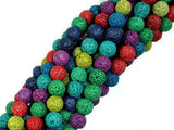 Lava Beads, Multicolored, Round, 8mm-Gems: Round & Faceted-BeadXpert