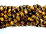 Tiger Eye Beads, Faceted Round, 8mm-Gems: Round & Faceted-BeadXpert