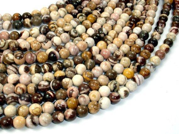 Brown Zebra Jasper Beads, Round, 6mm-Gems: Round & Faceted-BeadXpert