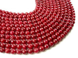Ruby Jade Beads, Faceted Round, 8mm-Gems: Round & Faceted-BeadXpert