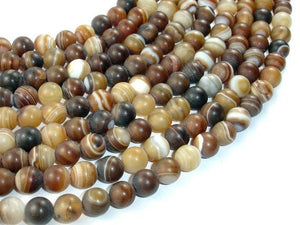 Matte Banded Agate Beads, 8mm Round Beads-Agate: Round & Faceted-BeadXpert