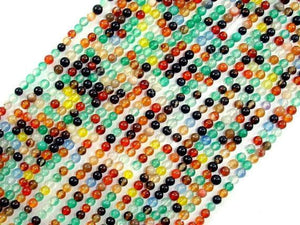 Agate Beads, Round, Multicolored, 2mm-Agate: Round & Faceted-BeadXpert
