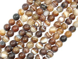 Matte Banded Agate Beads, 8mm Round Beads-Agate: Round & Faceted-BeadXpert