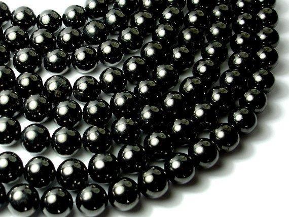 Jet Gemstone Beads, Round, 14mm-Gems: Round & Faceted-BeadXpert