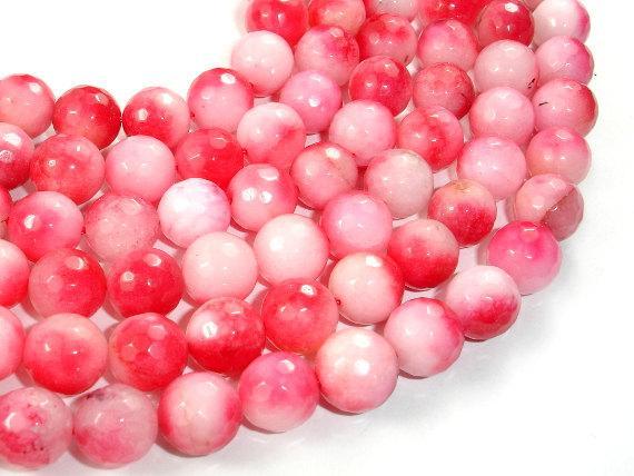 Dyed Jade Beads, Pink, Faceted Round, 10mm-Gems: Round & Faceted-BeadXpert
