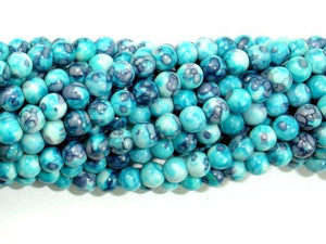Rain Flower Stone Beads, Blue, 4mm Round Beads-Gems: Round & Faceted-BeadXpert