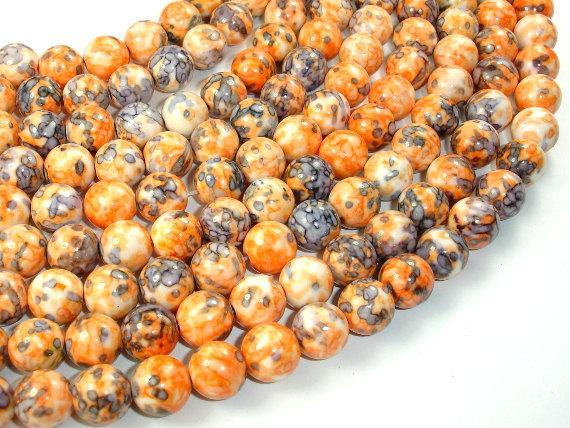 Rain Flower Stone, Orange, 10mm Round Beads-Gems: Round & Faceted-BeadXpert