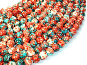 Rain Flower Stone, Red, Blue, 8mm Round Beads-Gems: Round & Faceted-BeadXpert