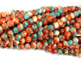 Rain Flower Stone, Red, Blue, 4mm Round Beads-Gems: Round & Faceted-BeadXpert