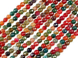 Agate Beads, Multicolor, 4mm Faceted Round,14.5 Inch-Agate: Round & Faceted-BeadXpert