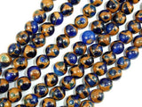 Mosaic Stone Beads, Blue, 8mm Round Beads-Gems: Round & Faceted-BeadXpert