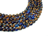 Mosaic Stone Beads, Blue, 8mm Round Beads-Gems: Round & Faceted-BeadXpert