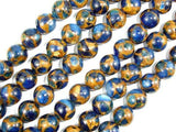 Mosaic Stone Beads- Dark Blue, 10mm Round Beads-Gems: Round & Faceted-BeadXpert