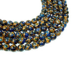 Mosaic Stone Beads- Dark Blue, 10mm Round Beads-Gems: Round & Faceted-BeadXpert