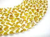 Tibetan Agate Beads, Yellow 12mm Faceted Round Beads-Agate: Round & Faceted-BeadXpert