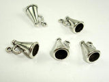 Horn Charms, Zinc Alloy, Antique Silver Tone 15pcs-Metal Findings & Charms-BeadXpert