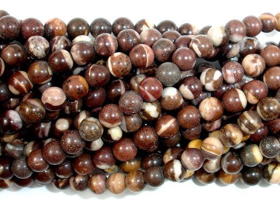 Brown Zebra Jasper Beads, Round, 4mm-Gems: Round & Faceted-BeadXpert