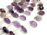 Amethyst Beads, 8mm x 12mm Briolette Beads, Faceted Pear Beads-Gems:Assorted Shape-BeadXpert