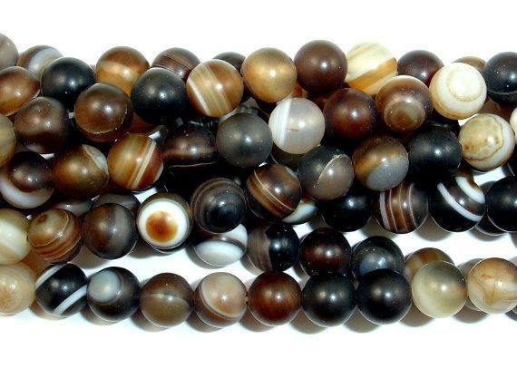 Matte Banded Agate Beads, 6mm Round Beads-Agate: Round & Faceted-BeadXpert