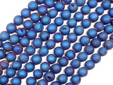 Druzy Agate Beads, Blue Geode Beads, 8mm Round-Agate: Round & Faceted-BeadXpert