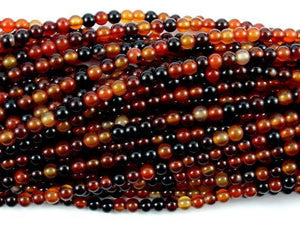 Sardonyx Agate Beads, 4mm Round Beads-Gems: Round & Faceted-BeadXpert