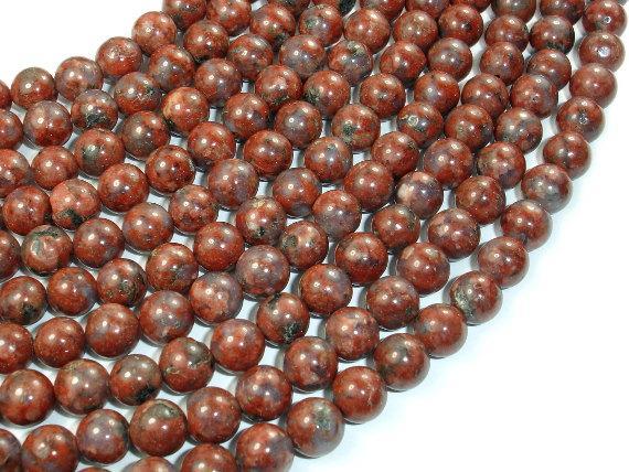 Red Sesame Jasper Beads, 8mm Round Beads-Gems: Round & Faceted-BeadXpert