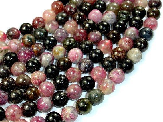 Watermelon Tourmaline Beads, 9mm (9.3 mm) Round Beads-Gems: Round & Faceted-BeadXpert