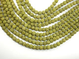 Peridot color Lava Beads, 6mm-Gems: Round & Faceted-BeadXpert