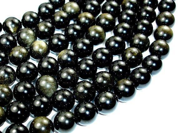 Golden Obsidian, Round, 12mm beads-Gems: Round & Faceted-BeadXpert