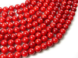 Red Bamboo Coral Beads, 7.8mm Round Beads-Gems: Round & Faceted-BeadXpert