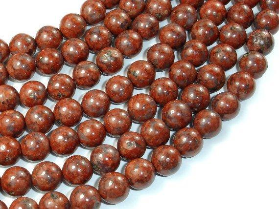 Red Sesame Jasper Beads, 10mm Round Beads-Gems: Round & Faceted-BeadXpert