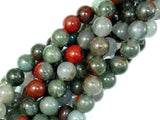 African Bloodstone, 10mm (10.4 mm) Round-Gems: Round & Faceted-BeadXpert