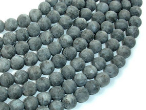 Matte Black Labradorite Beads, Larvikite, 8mm Round Beads-Gems: Round & Faceted-BeadXpert