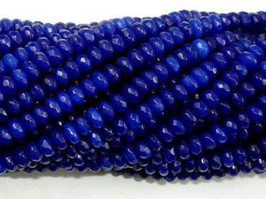 Blue Jade Beads, Faceted Rondelle, Approx 2 x 4mm-Gems:Assorted Shape-BeadXpert